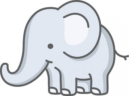 vector illustration of a little baby elephant